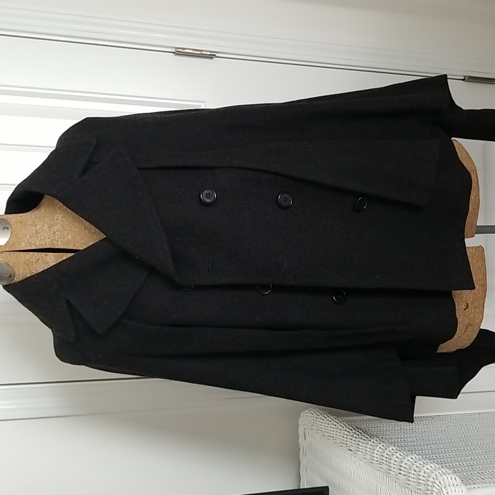 Dark grey caped coat